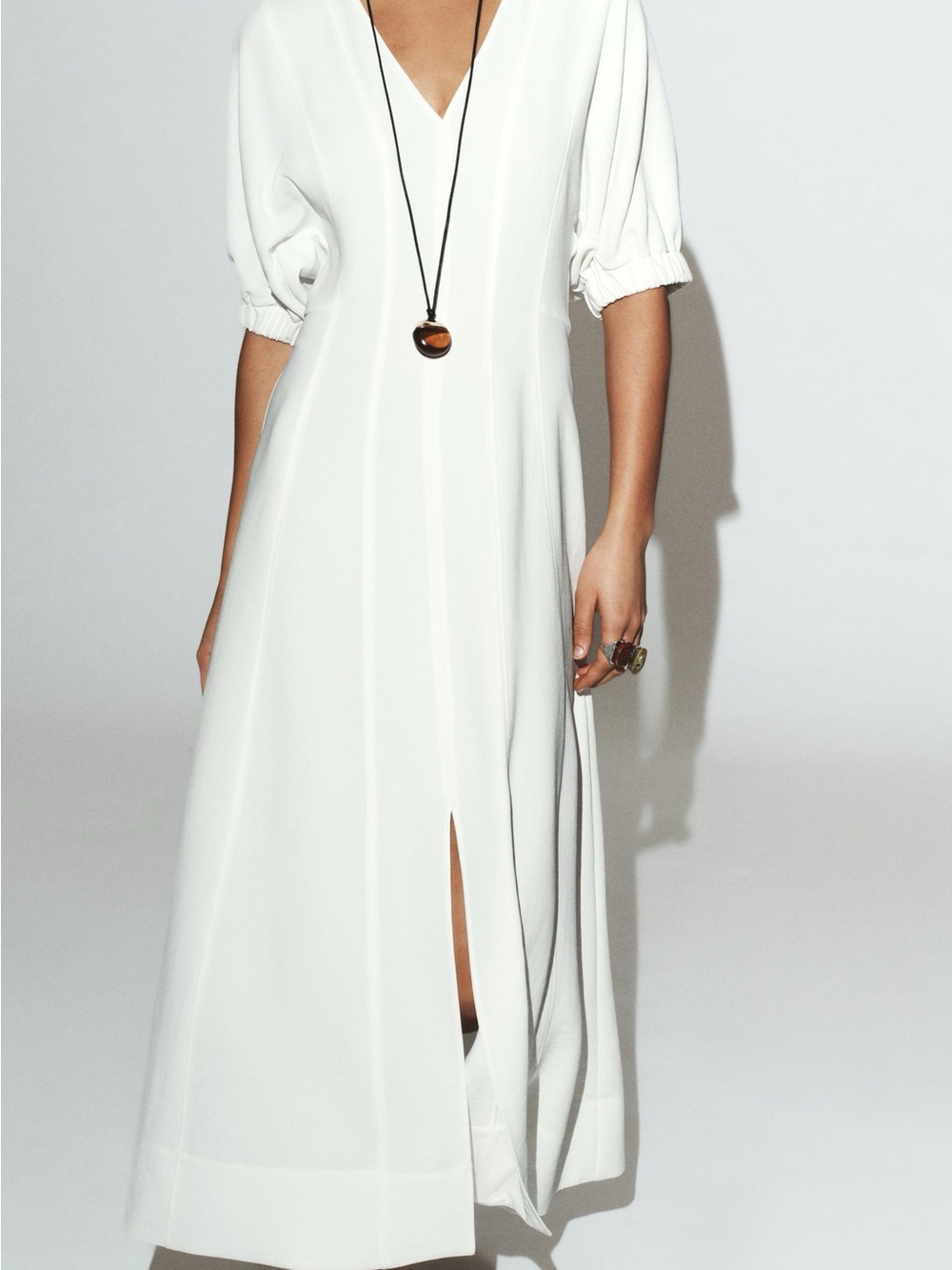 Zara Balloon Sleeve Midi Dress - Picture 4 of 5